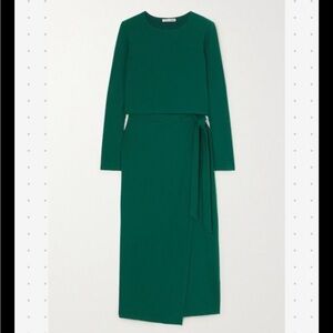 Reformation Jeans Matching Set Long Sleeve Crop Top & Maxi Wrap Skirt